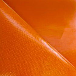 Ткань ПВХ 450 гр/м2, Оранжевый (Ширина 160см), на отрез  в Подольске