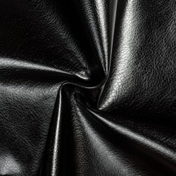 Ткань Дерматин (Кожзам) для мебели, цвет Черный (на отрез)  в Подольске