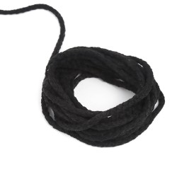 Шнур для одежды тип 2,  Чёрный (плетено-вязаный/полиэфир)  в Подольске